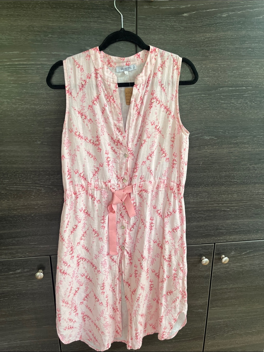 Allegra Masetti Pink Linen Shirt Dress M